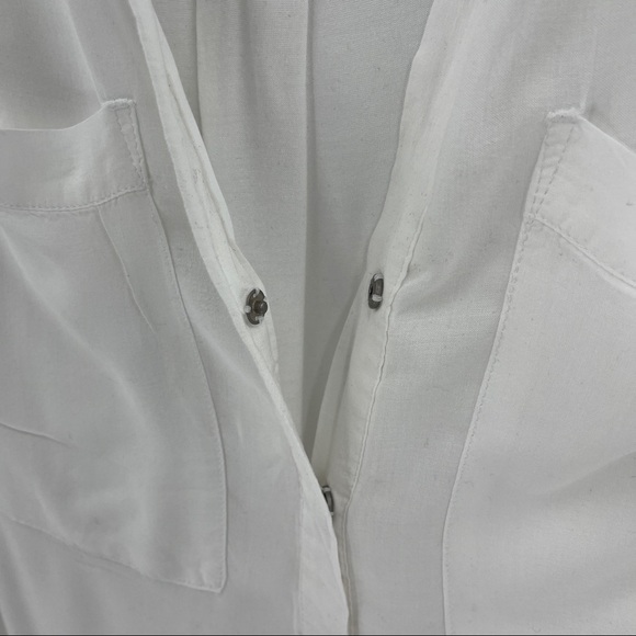 Converse White Sleeveless Sheer Snap Front Blouse - Picture 7 of 11